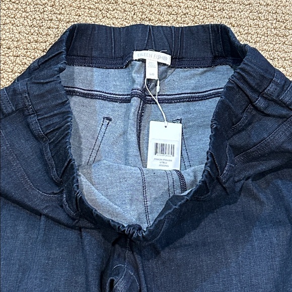 NEW Eileen Fisher Organic Cotton High Rise Denim Jeggings sz Large Utility Blue - Picture 5 of 13